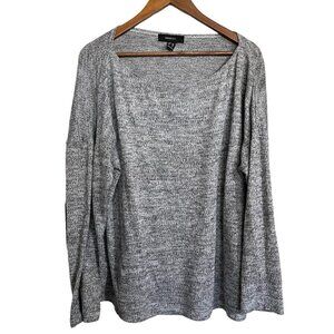Forever 21 Plus Womens Heathered Gray Knit Round Neck Long Sleeve Blouse Size 2X